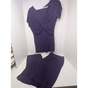 Kindred Bravely Women's Size XL Nursing Pajamas Purple Light Soft Maternity